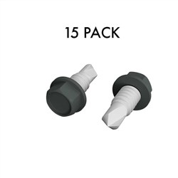 C BOND  Tek Screws  W Grey  15PK