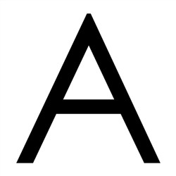 Posta  50mm High  BLACK  Letter A